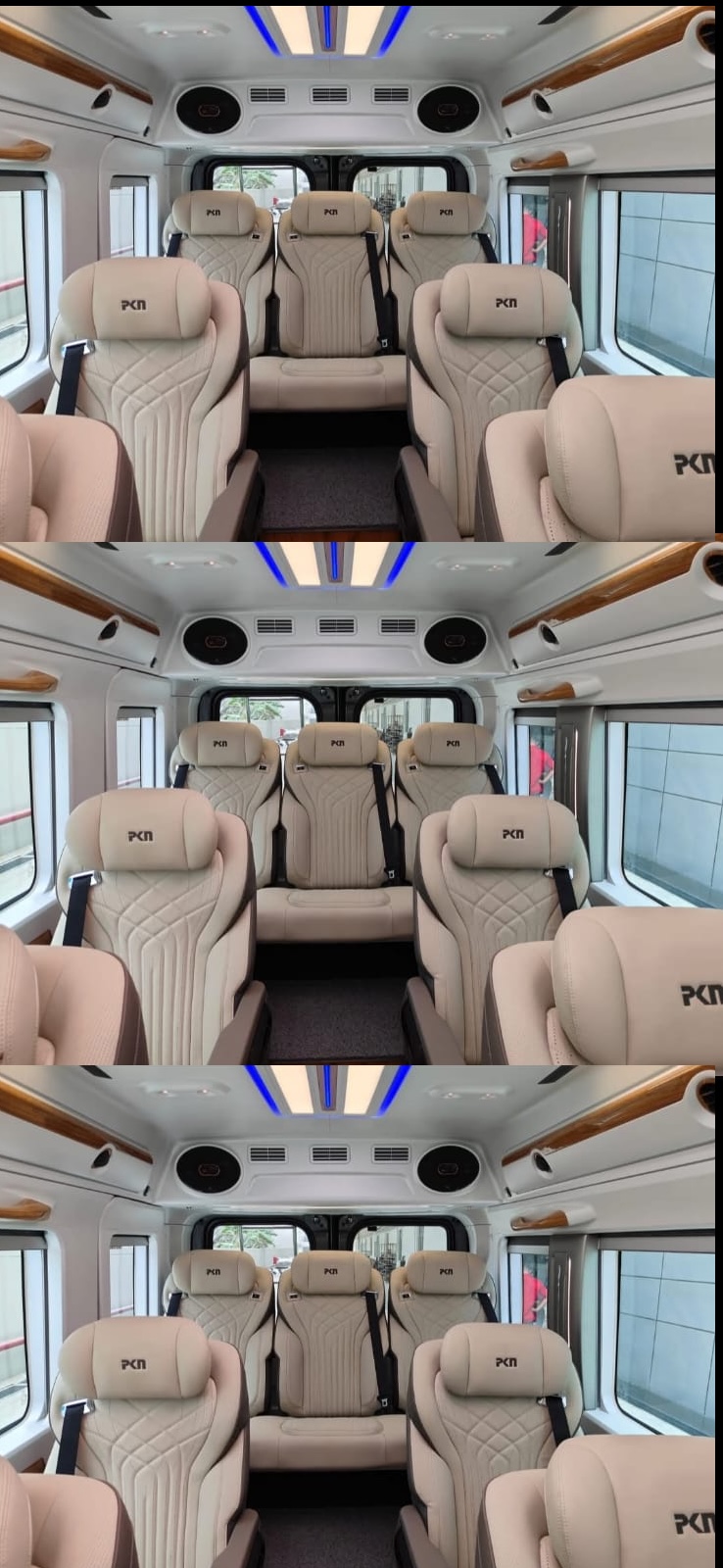 Maharaja Urbania interior showing premium recliner seats and luxury amenities